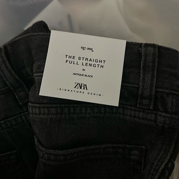 ZARA | Black | ZW THE STRAIGHT FULL LENGTH JEANS - Picture 9 of 10